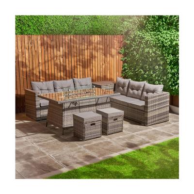 Κίνα Εστιατόριο Rattan Garden Set με Fire Pit Table AJUNION 8 θέσεις Τομεακό Καναπέ προς πώληση