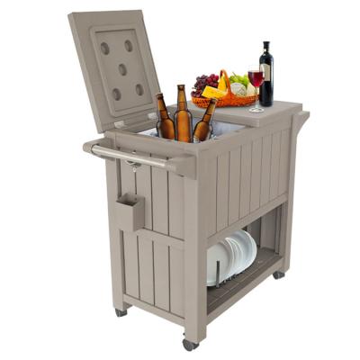 China Traditionelles Design 3-in-1 Portable Outdoor Ice Cooler Trolley mit vier Rädern zu verkaufen