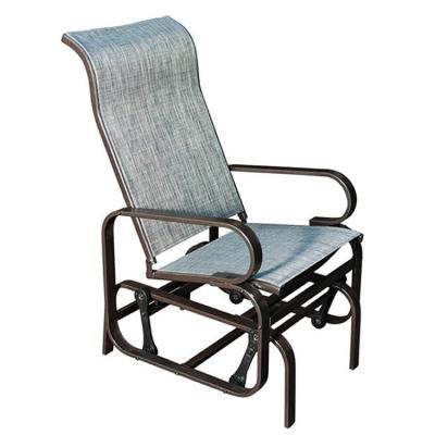 China Metal Frame Outdoor Bistro Patio Garden Single Rocking Lounge Chair com Logotipo Personalizado à venda