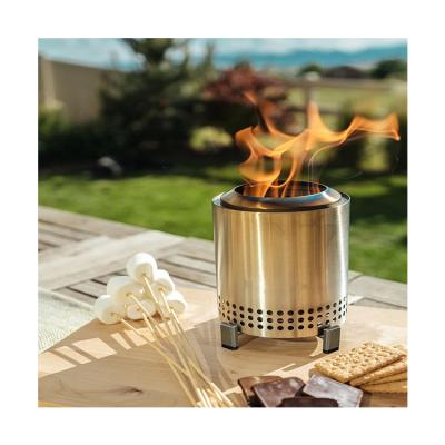 China Outdoor Camping Stainless Steel Tabletop Fire Pit with Smokeless Wood Pellet Burning for sale