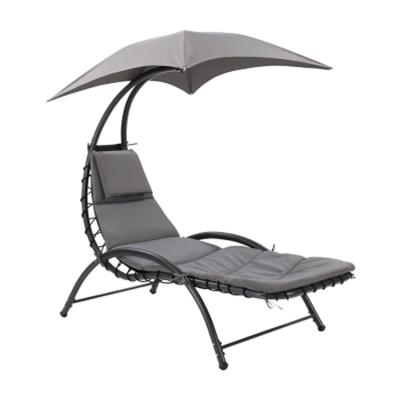 China Outdoor Metal Fabric Beach Patio Garden Hammock Swing Chair with Canopy 118*171*165 CM for sale