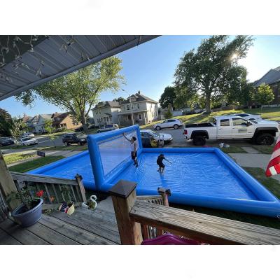 China Outdoor 33ft Inflatable Volleyball Court Set for Swimming Pool L32.8 x W16.5 x H7ft for sale