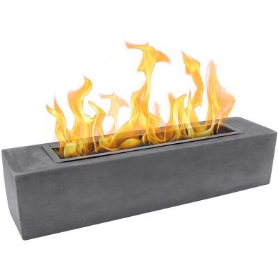 China Stylish Concrete Tabletop Fireplace for Modern Outdoor Garden AJUNION Alcohol Firepit for sale