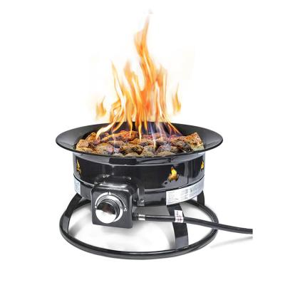 China Outdoor Camping Steel Gas Fire Pit 58000 BTU Propane Portable Pit door AJUNION Te koop