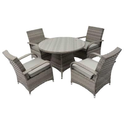 China Mesa Redonda Mobiliário de Jantar Exterior Wicker Rattan Set de Jardim para 4 lugares da AJUNION à venda