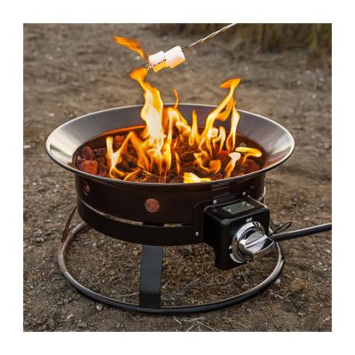 China 23 Pounds AJUNION Gas Propane Fire Pit for Camping Travel Stainless Steel Portable for sale