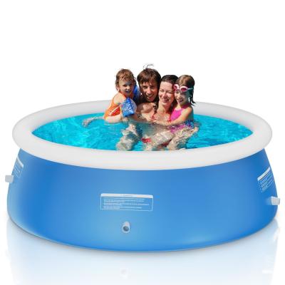 China Extra Large Round PVC Family Swimming Pool AJUNION 12ft x 33in for Outdoor Garden Fun for sale