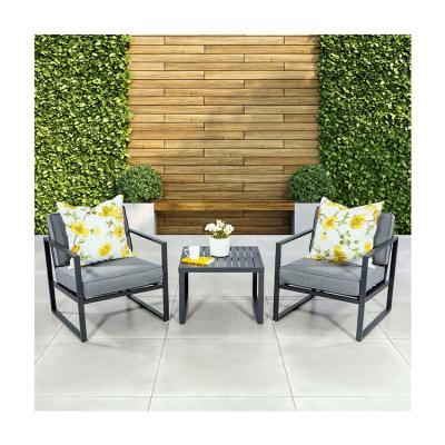 China Patio Furniture Set for Outdoor Garden AJUNION Regular Aluminum Balcony Chat Set for sale