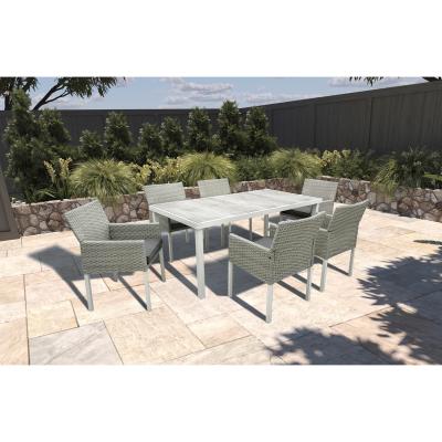 China Mail Packing Y 7 Piece Garden Furniture Table and Chairs Set with PE Wicker Rattan for sale