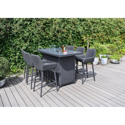 China Outdoor Luxus Bar Set Möbel Aluminium Gartenmöbel Esszet mit Feuerstelle 87kg zu verkaufen