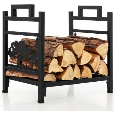 China Durable Metal Firewood Rack for Decorative Fireplace Log Storage W33 x D45 x H44cm for sale