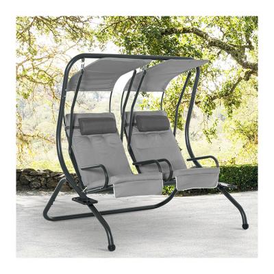 China Patio Leisure Facilities AJUNION 2 Seater Outdoor Swing Hanging Chair with Canopy 37kg for sale