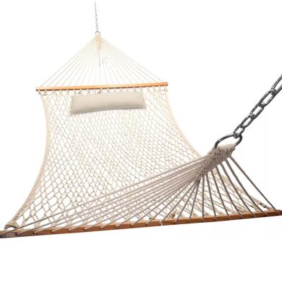 China Cozy Portable Folding Cotton Rope Mesh Hammock Bed for Outdoor Indoor Garden Camping for sale