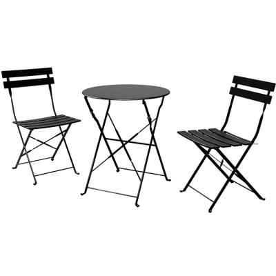 China 3 Piece Steel Folding Table and Chairs Set Perfect for Outdoor Patio Balcony or Garden for sale