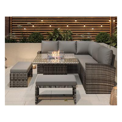 China L96xW49xH35cm Bench Size Modern Sectional Corner Lounge Patio Furniture with Fire Pit for sale