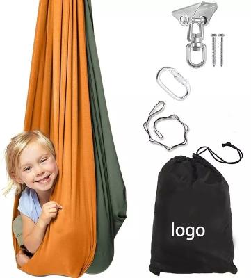 China Mail Packing Kids Children Double Therapy Sensory Aerial Yoga Hammock Swing Custom Logo for sale