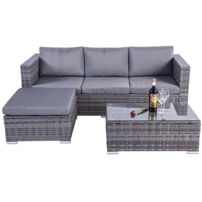 China Outdoor Garden Furniture Wicker Rattan Sofa Set with Coffee Table in PE Rattan for sale