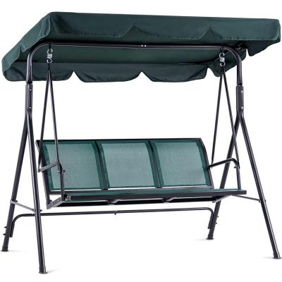 Chine Meubles d'extérieur pour adultes Tissu métallique Teslin 3 places Hammock Swing Chair avec baldaquin à vendre