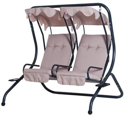 China Silla colgante de metal doble de 2 asientos con toldo Disfruta del aire libre con comodidad en venta