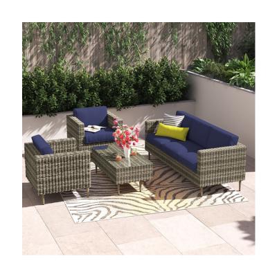 China 27.5'' H X 30'' W X 29'' D Chair Size Rattan Garden Furniture Set for Outdoor Living for sale