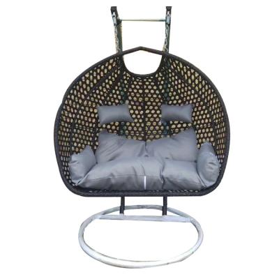 China Portable Double People Rattan Wicker Hanging Egg Swing Chair für Indoor Outdoor Balkon zu verkaufen