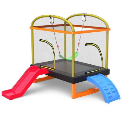 Cina Fitness per bambini Unisex Iron Frame Indoor Outdoor Trampoline con scala da arrampicata e scivolo in vendita