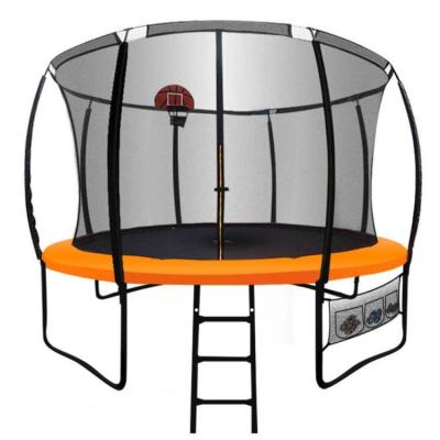 Chine Jardin en plein air Enfants Enfants Fitness Saut de lit Ronde Trampoline Avec Basketball Garde de sécurité à vendre