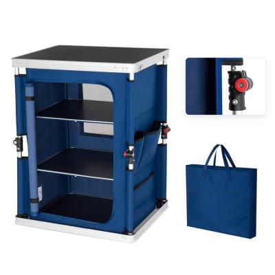 China Muebles de exterior general de acampada mesa de cocina plegable con gabinete organizador de almacenamiento en venta