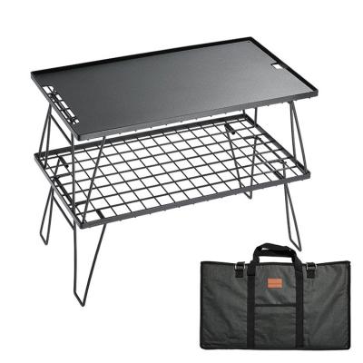 China Outdoor Folding Lightweight Portable Aluminum Metal Bamboo Table for Hiking and Camping for sale