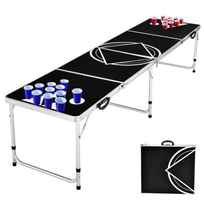 China Outdoor Garden Bar Bistro Cafe Patio Party Portable Collapsible Metal Beer Pong Table for sale