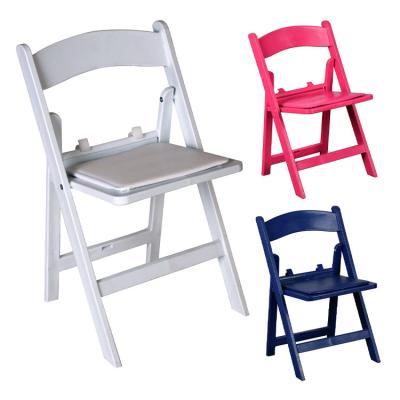 China Modern Simple Small Portable White Plastic Resin Folding Dining Chairs for Hotel Wedding for sale