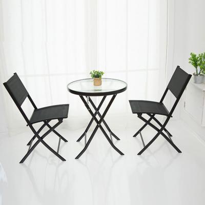 China Embroidery or Printing Metal Glass Patio Dining Set for Outdoor Bistro Balcony Cafe for sale