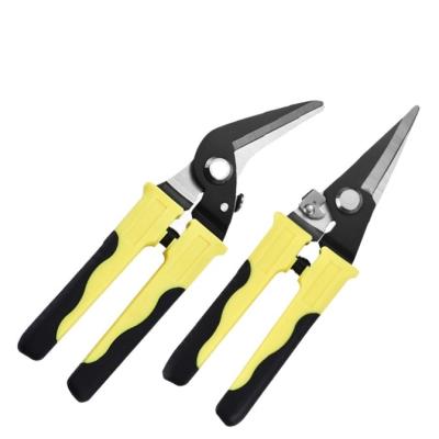 China Sharpness Directly Supplied Black Tin Snip Cutting Shears Electrician Stainless Steel Scissors for sale