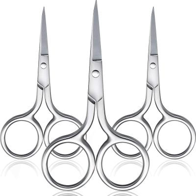 China Hot Selling Universal Stainless Steel Facial Hair Scissors Small Cutting Shears Straight Tip Beauty Scissors for sale