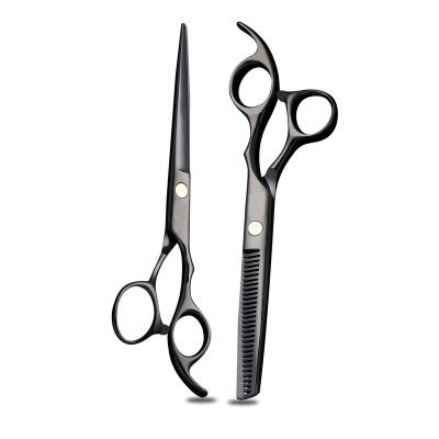 China Cloth /Sewing Shears Wholesale Professional Hair Dressing Scissors Stainless Steel Black Salon Hair Cutting Scissors for sale