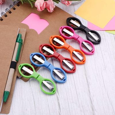 China Fabric /Sewing Shears Stainless Steel Mini Shear Folding Scissors Shaped Glasses Antirust for Home and Travel Use for sale