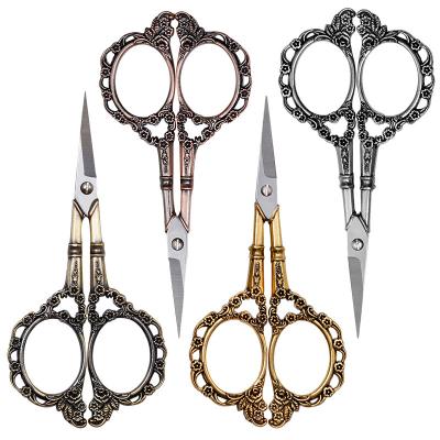 China Fabric /Sewing Scissors High Quality Handmade Stainless Steel Gold Sharp Vintage Scissor Thread Paper Scissors Sewing and Embroidery Scissors for sale