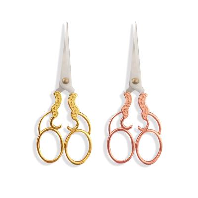 China Fabric /Sewing Shears Vintage Stainless Steel Scissors Embroidery Sewing Classic Small Craft Embroidery Tailor Working Scissors for sale