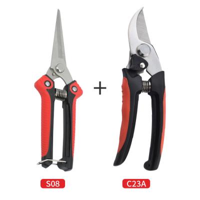 China Professional Anti-Slip Handle Garden Scissors Bonsai Flower Stainless Steel Blades Deflect Shears for sale