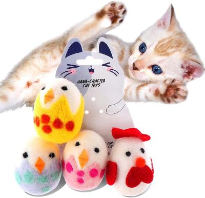 China Stocked Cat Toys Wool Felt Ball Toys for Cats and Kittens Fun Colorful Soft Adorable Soft Felted Cloth Balls Unique for Cat Lovers for sale