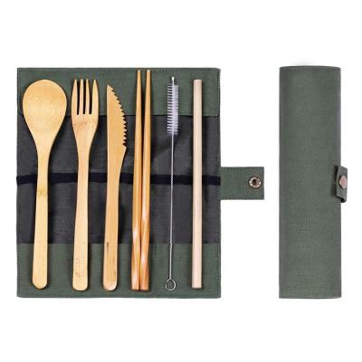 China Sustainable Travel Party Camping Portable Reusable Luxury Cutlery Set Outdoor Picnic Tableware Set for sale