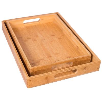 China Sustainable Nursery Party Dinner Dish Bamboo Pizza Cutlery Wooden Trays for sale