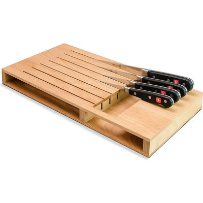 China Wooden Household Kitchen Knife Rack Knife Shelf Holder Viable Knife Storage Box For Drawer for sale