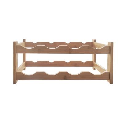 China Eco Friendly Multifunction Standing Type Wine Countertop Display Rack Two Layer Wine Rack for sale