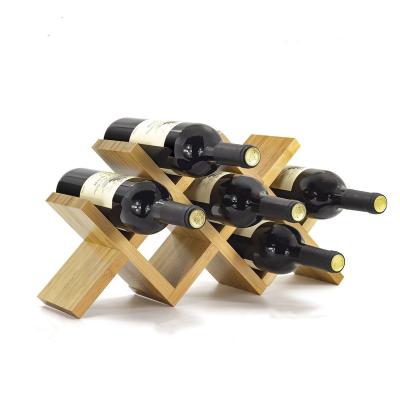 China European-style wine bottle rack home living room wine stand decoration simple wooden bamboo high-grade viable wine rack for sale