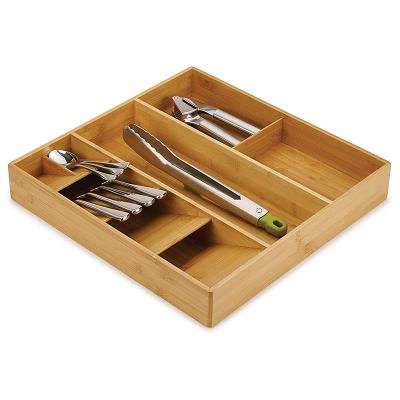 China Viable Cutlery Knife Organizer Under Bamboo Office Kitchen Drawer Desk Organizer Tray Spice Drawer Storage Organizer for sale