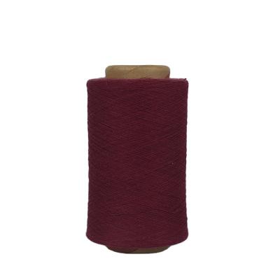 China Antistatic Dark Red Color Recycled Cotton Soft Blanket Knitting Yarn for sale