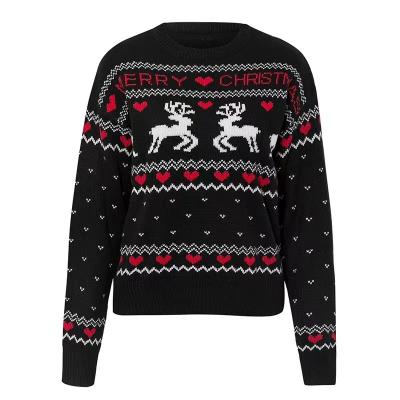 China Ugly Heart Jacquard Reindeer Sweater Anti-wrinkle Sweater Christmas Xmas Custom Clothes For Men And Women Unisex Crewneck Long Sleeve for sale