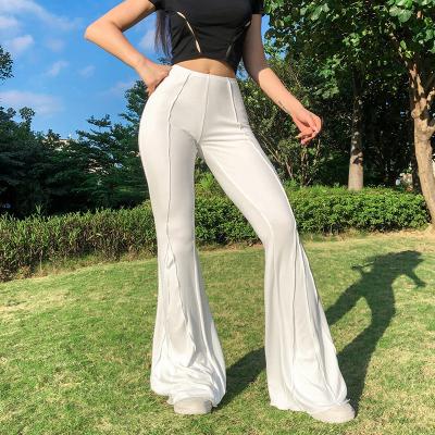 China 2022 new arrival fashion QUICK DRY hot sale slim fit stylish street long wear high waist flare women pants solid casual pants for sale