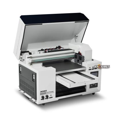 China A3 30cm Xp600 CMYK White Varnish UV Flatbed Printer With Miantop Software zu verkaufen